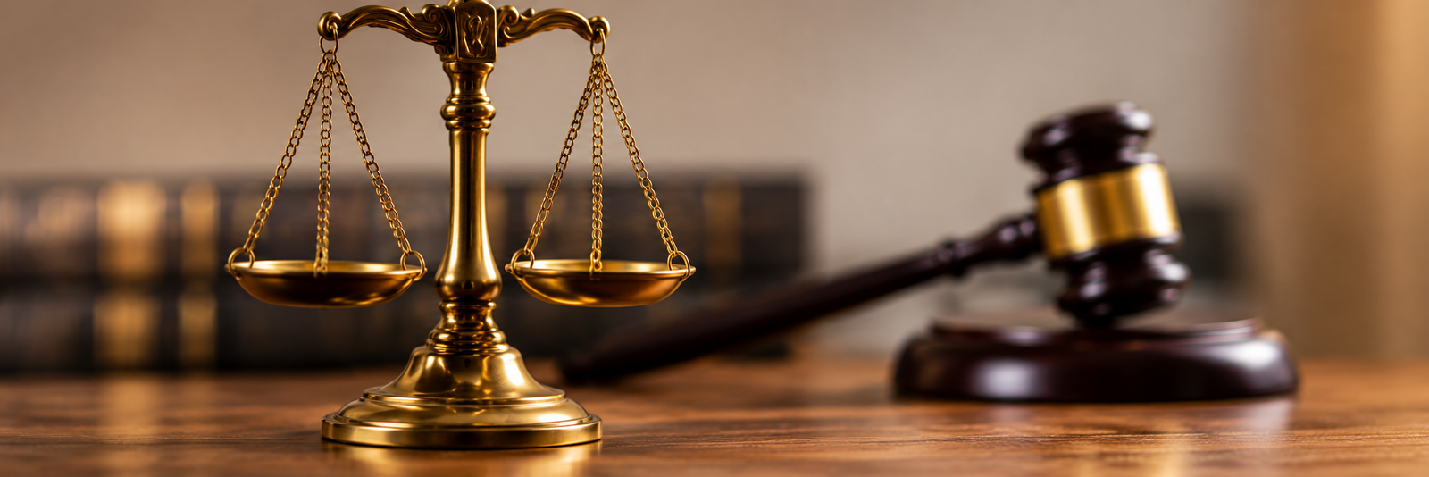 Scales of justice and court gavel